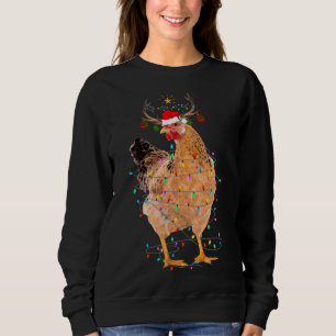 Fantaisie Luminaires de poulet Santa Chapeau Sweat