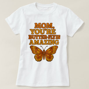 Fantaisie papillon Maman T-shirt blanc - Tee cadea
