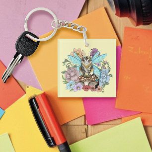 Fantaisie Pastel Chat Féerique Tigré Floral