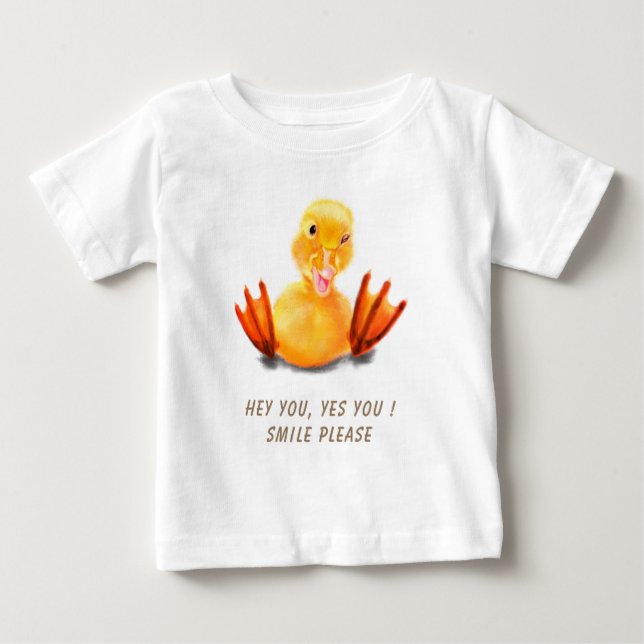 Fantaisie T-shirt bébé canard jaune - Texte person (Devant)