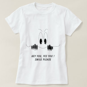 Fantaisie T-Shirt Curiosity Yeux Smile - Texte per