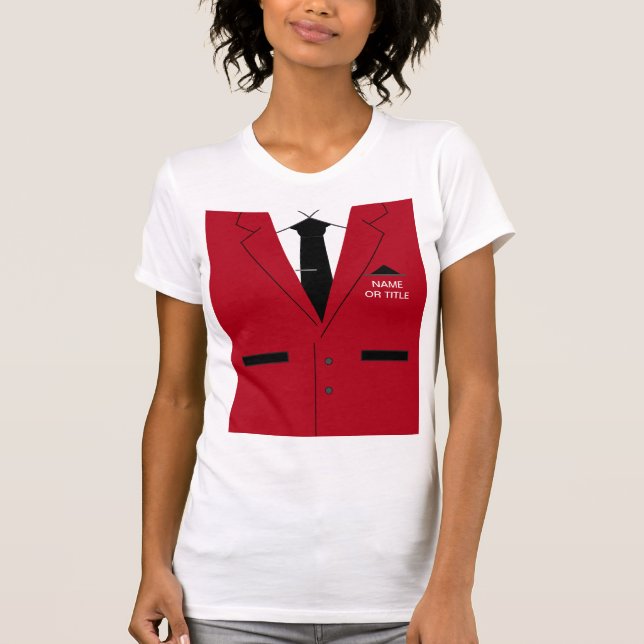 Fantaisie T-shirt rouge costume et Cravate - Nom p (Devant)