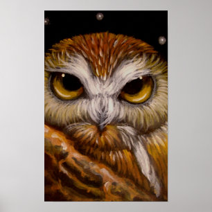 FANTASE SAW-WHET OWL Poster