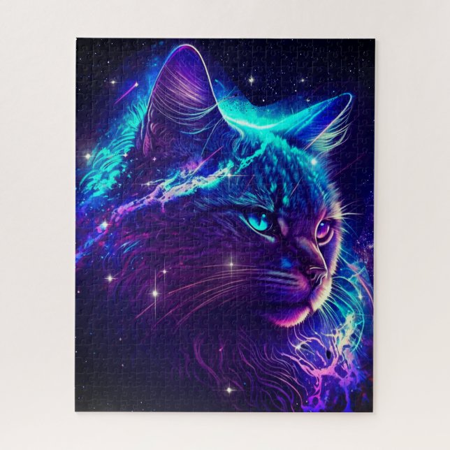 Fantasie Abstrakte Niedliche Galaxie Weltraumkatze (Vertikal)
