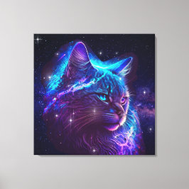 Fantasie Abstrakte Niedliche Galaxie Weltraumkatze Leinwanddruck