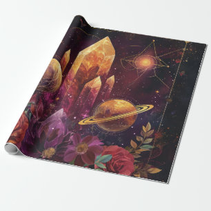 Fantasie-Amethyst-Kristallreich-Muster Geschenkpapier