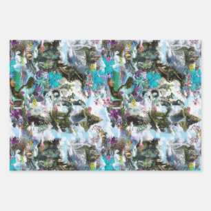 Fantasie Andere Welten im Clouds-Medium Geschenkpapier Set