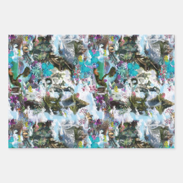 Fantasie Andere Welten im Clouds-Medium Geschenkpapier Set (Vorderseite)