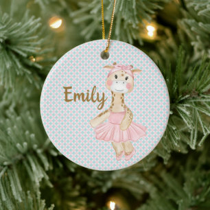 Fantasie-Ballerina-Giraffe Personalisiert   Keramik Ornament