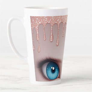Fantasie Blaue Augen mit Tröpfchen Milchtasse