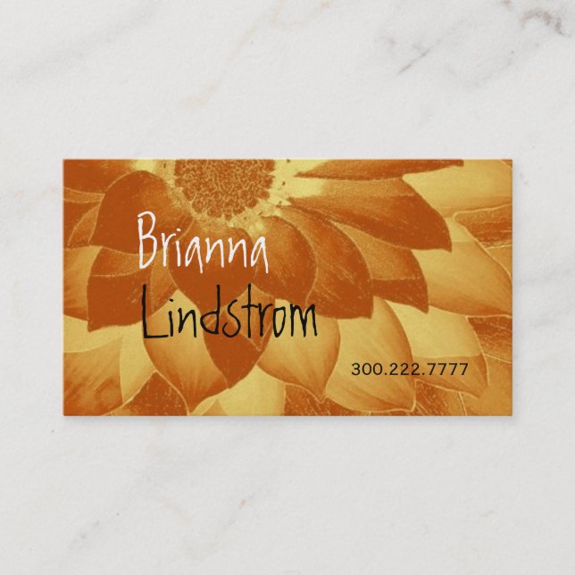 FANTASIE-BLUME Gold metallisch Visitenkarte (Vorderseite)