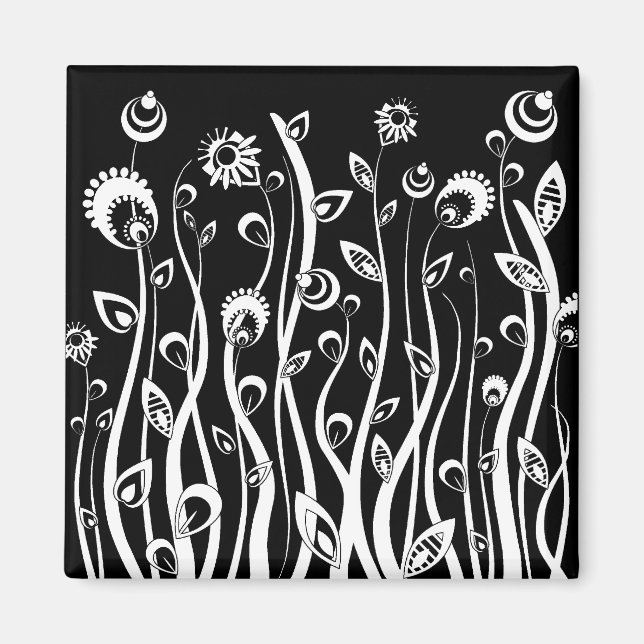 Fantasie-Blume Magnet (Vorne)