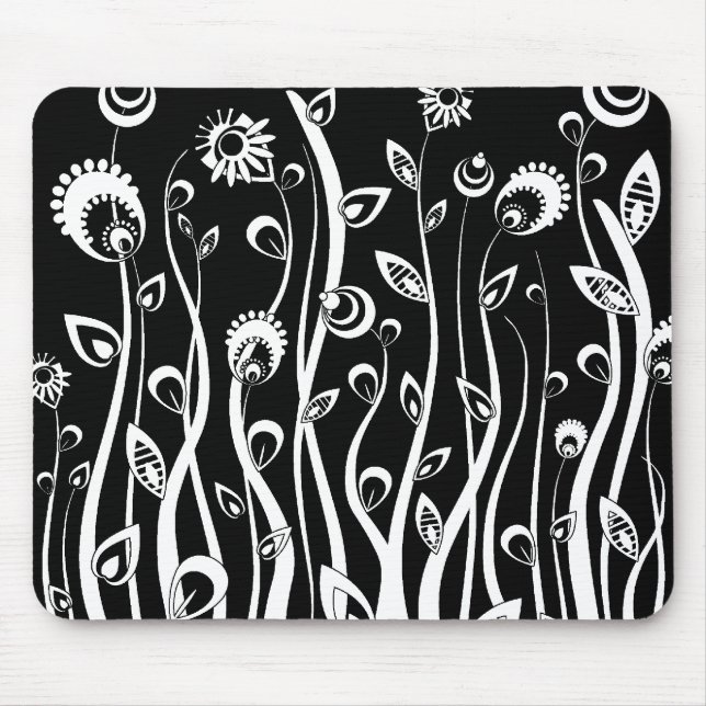 Fantasie-Blume_weiß Mousepad (Vorne)