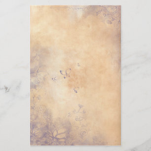Fantasie-Blumen - lila Briefpapier