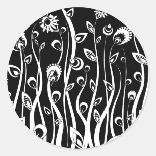 Fantasie-Blumen Runder Aufkleber