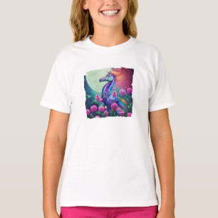 Fantasie-Blumen-Seepferd T-Shirt