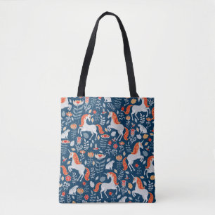 Fantasie der Menschen: Einhörner, Kaninchen, Vögel Tasche