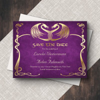 Fantasie-Drache Burgunder Hochzeit Termin Karte