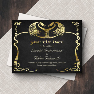 Fantasie-Drachen-Hochzeit - Save the Date Karte