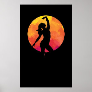 Fantasie eines Mädchens, das nachts unter de Poster