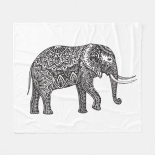 Fantasie-Elefant-Gekritzel Fleecedecke