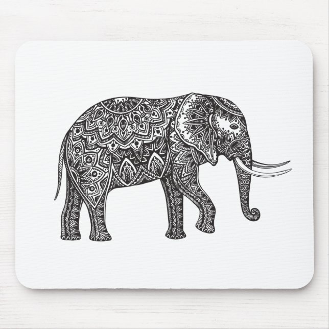 Fantasie-Elefant-Gekritzel Mousepad (Vorne)