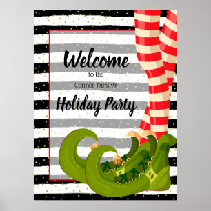 Fantasie-Elfenbeine Weihnachtsfeier Willkommen Poster