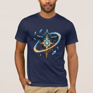 Fantasie-Emblem mit schwebenden Klingen – Magische T-Shirt