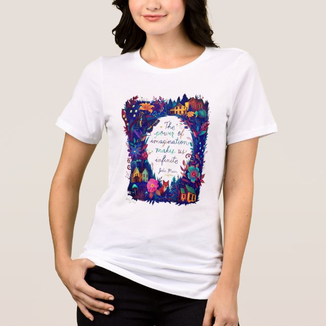 Fantasie entfesselt lebendiger Woodland-Traum Tri-Blend Shirt (Vorderseite)