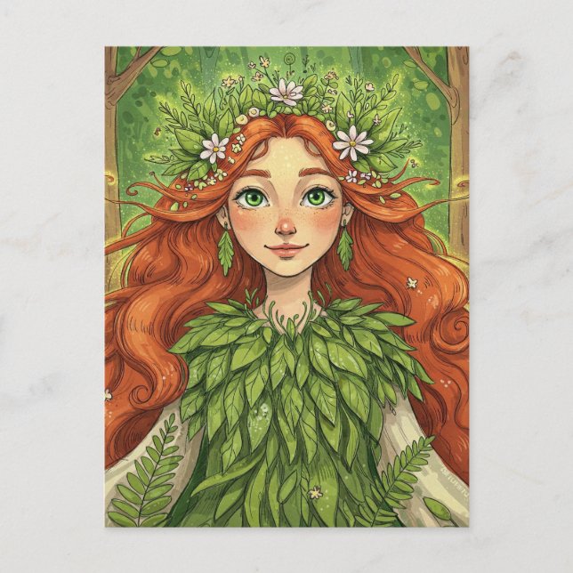 Fantasie, Fairy, Elf, Mavka, Märchen Postkarte (Vorderseite)
