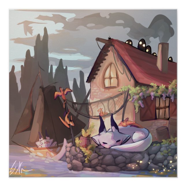 Fantasie, fantasy dragon  poster (Vorderseite)