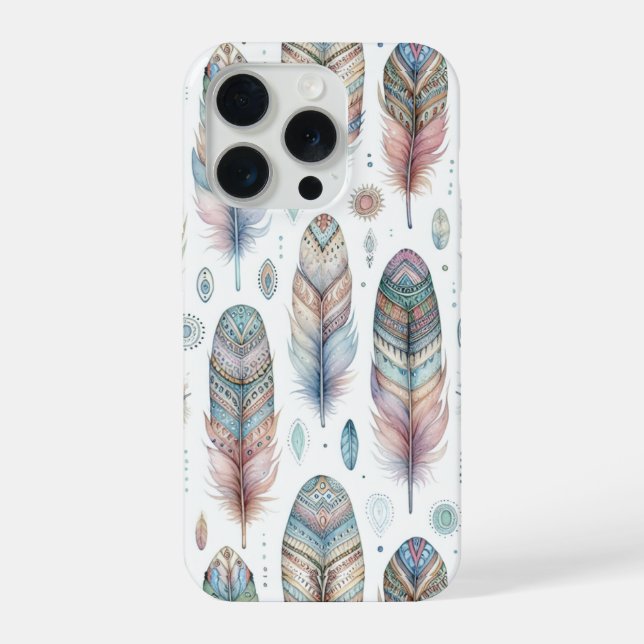 Fantasie-Feder iPhone 15 Pro Hülle (Rückseite)