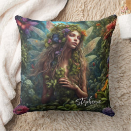 Fantasie Fee im Garten Kissen