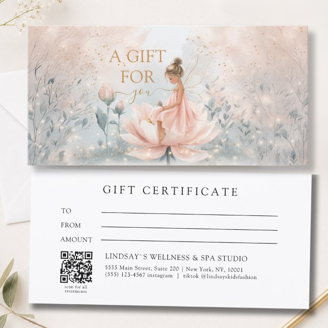 Fantasie-Feengeschäft QR-Code-Geschenkgutschein (Whimsical Fairy QR Code Business Gift Certificate)