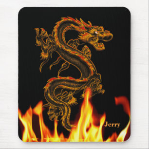 Fantasie-Feuer-Drache-Mausunterlage Mousepad