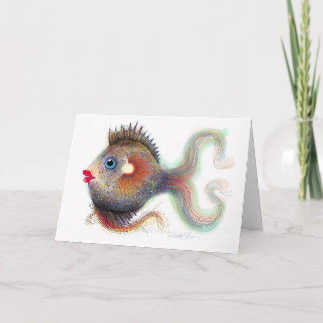 Fantasie-Fische: Extravagant Karte (Vorderseite)