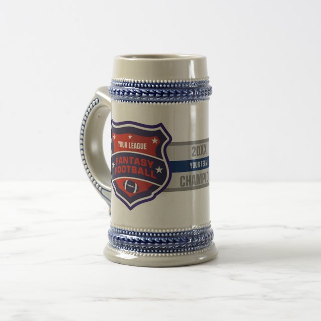Fantasie-Fußball-Champions-Schild Bierglas (Vorderseite Links)