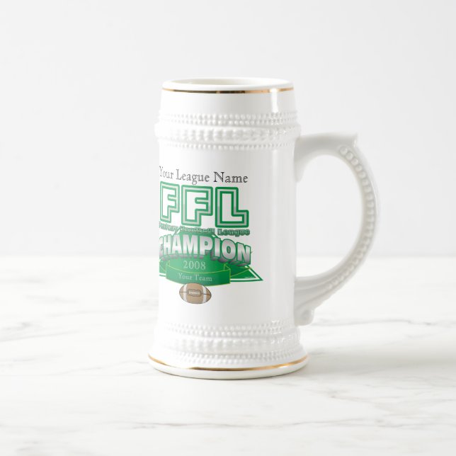 Fantasie-Fußball-Liga-Trophäe - besonders Bierglas (Rechts)