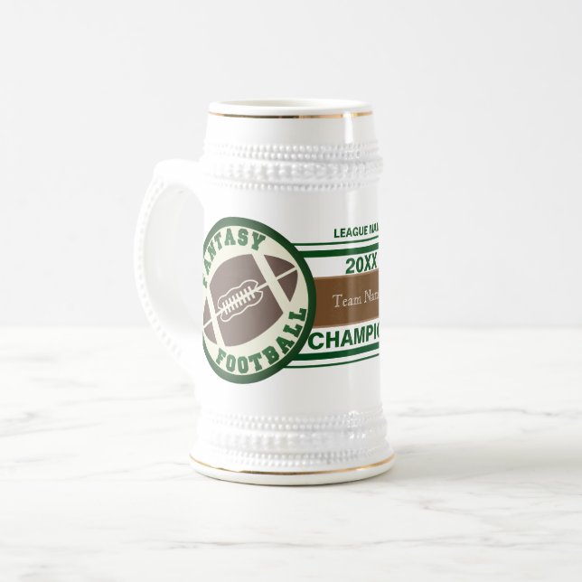 Fantasie-Fußball-Meister-Trophäe Bierglas (Vorderseite Links)