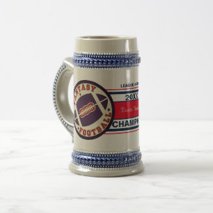 Fantasie-Fußball-Meister-Trophäe (rot und blau) Bierglas