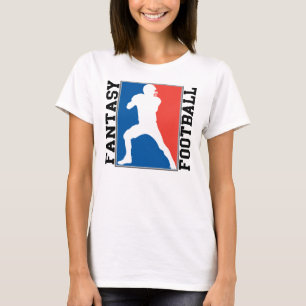 Fantasie-Fußball, rotes weißes und blaues Logo T-Shirt