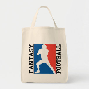 Fantasie-Fußball, rotes weißes und blaues Logo Tragetasche
