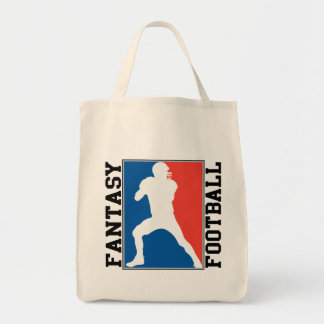 Fantasie-Fußball, rotes weißes und blaues Logo Tragetasche
