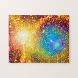 Fantasie Goldener Glitzer Explosion im Weltraum