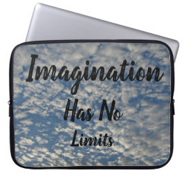 Fantasie hat keine Grenzen für blauen Himmel, puff Laptopschutzhülle