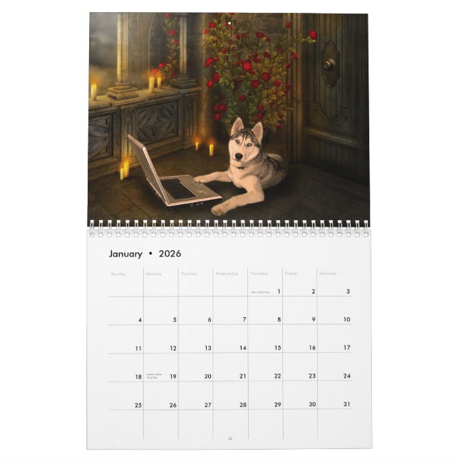 Fantasie-Hundekalender Kalender (Jan 2026)