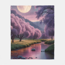 Fantasie-Illustration einer mondbeschienenen Fluss