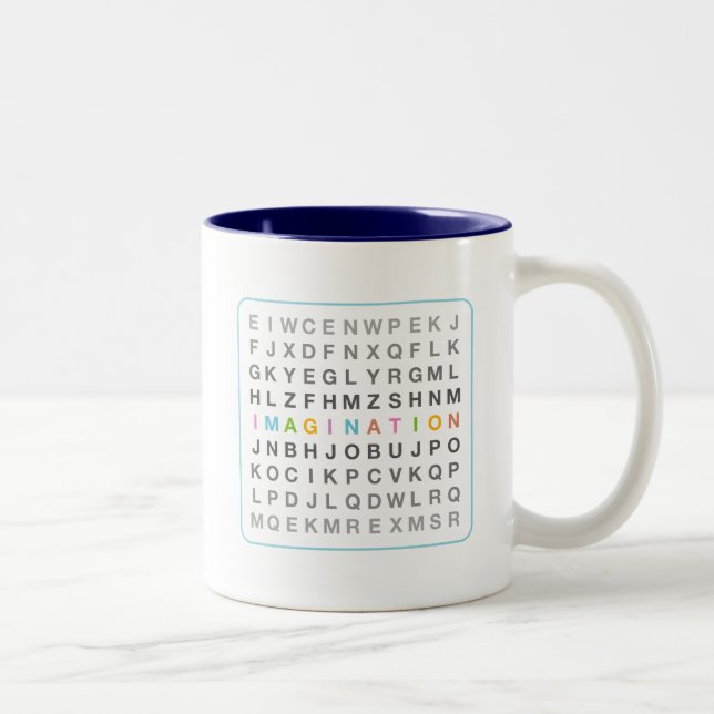 Fantasie im Puzzle Zweifarbige Tasse (Rechts)