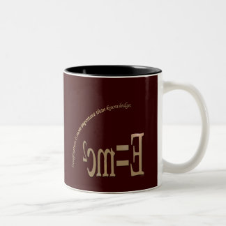 Fantasie ist wichtiger als Wissen Zweifarbige Tasse