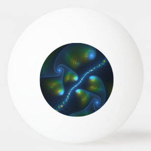 Fantasie Lichter Abstrakte Blaugrün-Gelb-Fraktal Tischtennisball